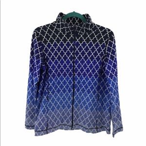 T by Talbots sports Blue Ombre Jacket Med  Mossaic